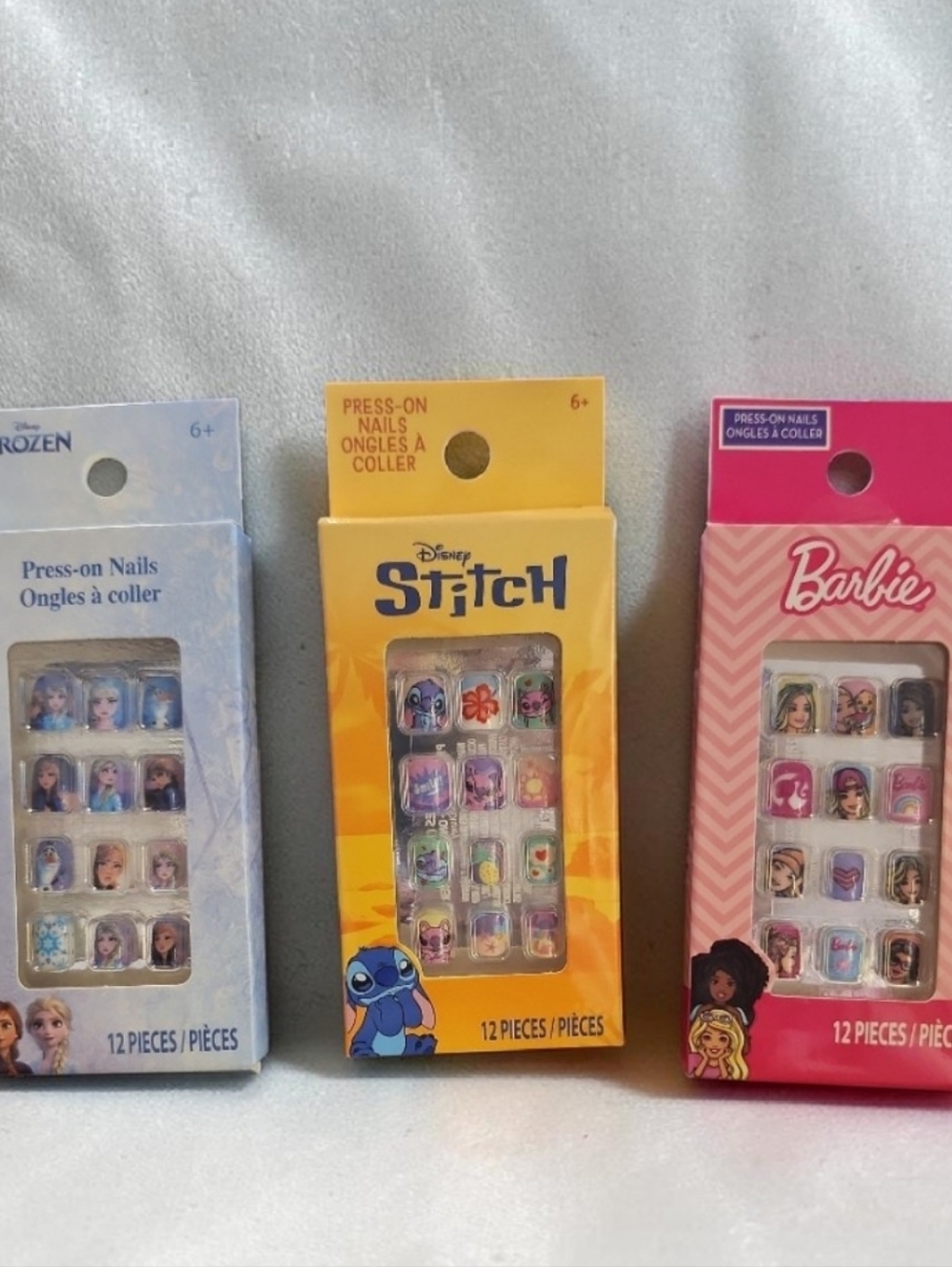 Girl's Press-On Nail Sets (Frozen, Stitch, Barbie) - NIP